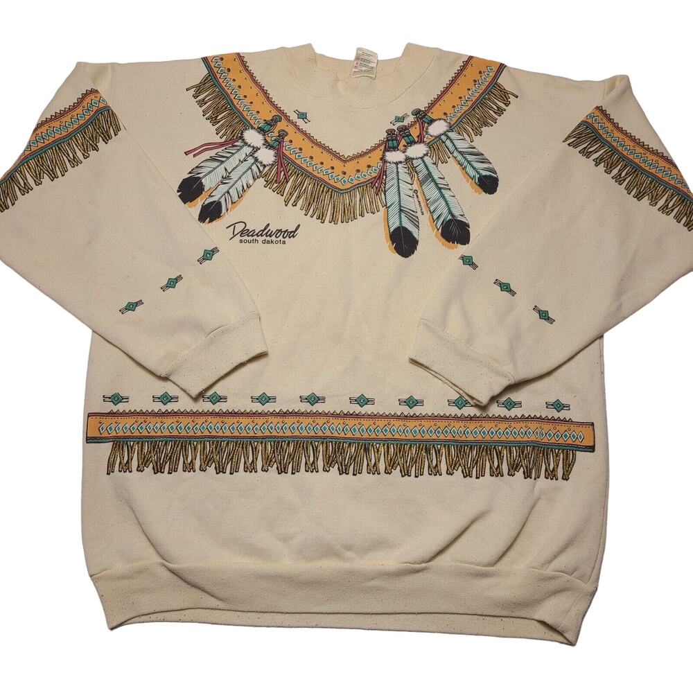 Vintage 1993 Native American Southwestern Sweatshirt Glitter Large/XL Womens